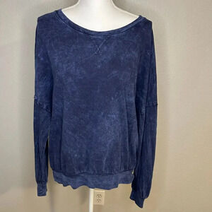 We the free dropped shoulder  long sleeve pull over cotton t shirt size XS